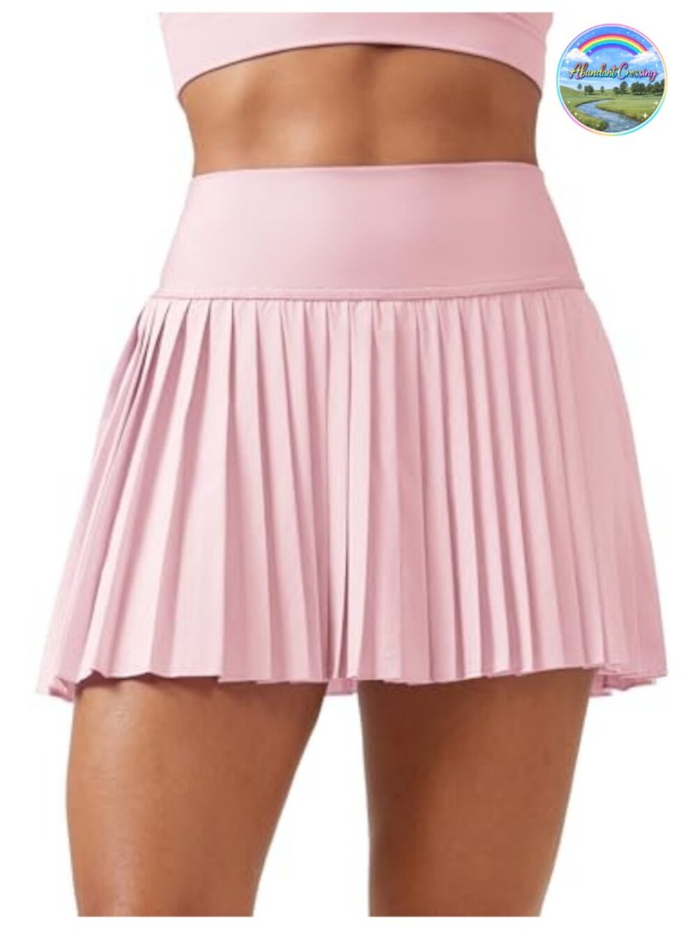 High Waisted Pleated Tennis Skirt with Built-in Shorts Phone Pocket